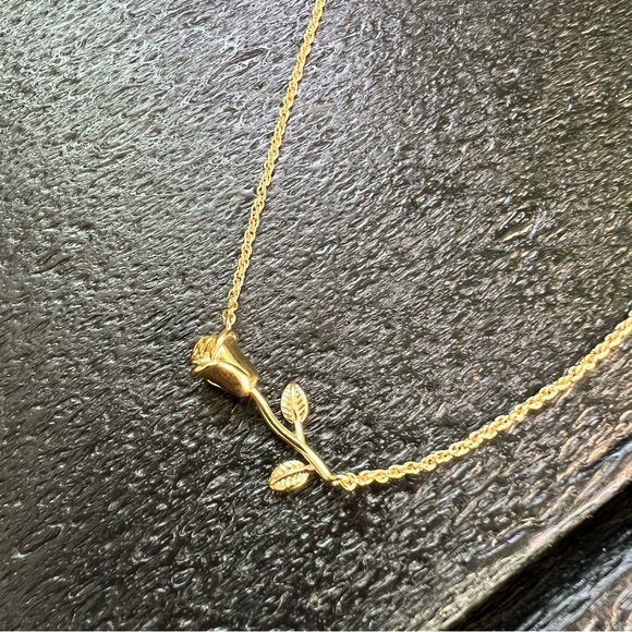 NEW MADEWELL Rose Pendant Necklace Vintage Gold - Picture 4 of 7